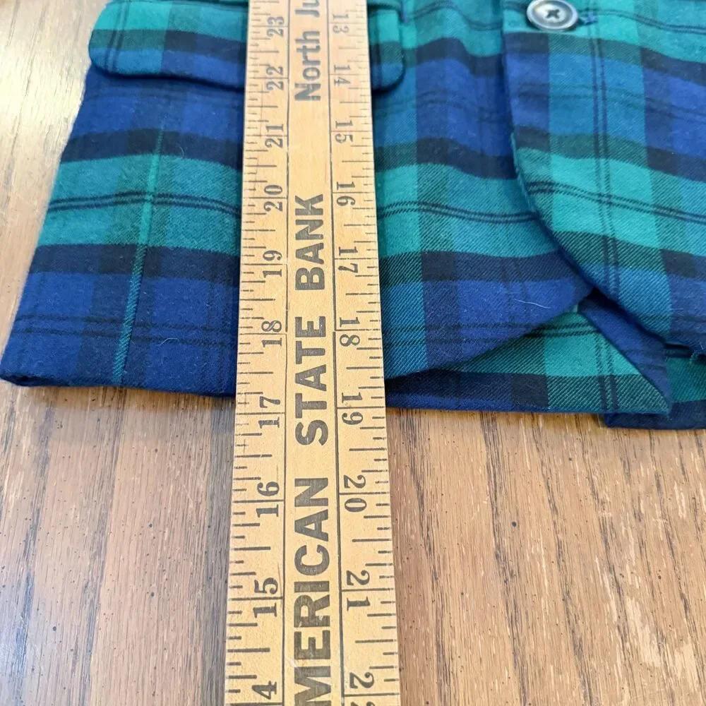 Gymboree Boys Size 7 Black Watch Plaid Blazer Blue Green Tartan Holiday